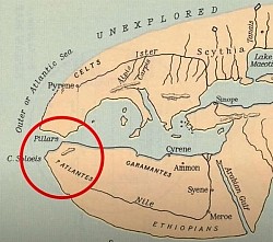 la ubicacion de donde supuestamente se encontraba la atlantis